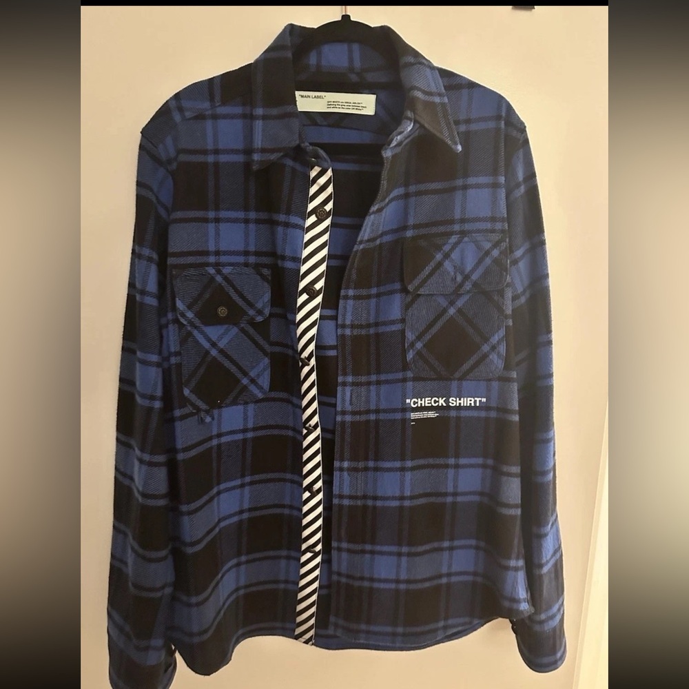 OFF WHITE check shirt blue flannel size Medium